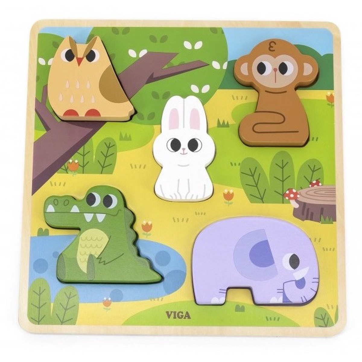 Wooden Tactile Puzzle - Forest